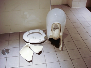 broken caroma toilet